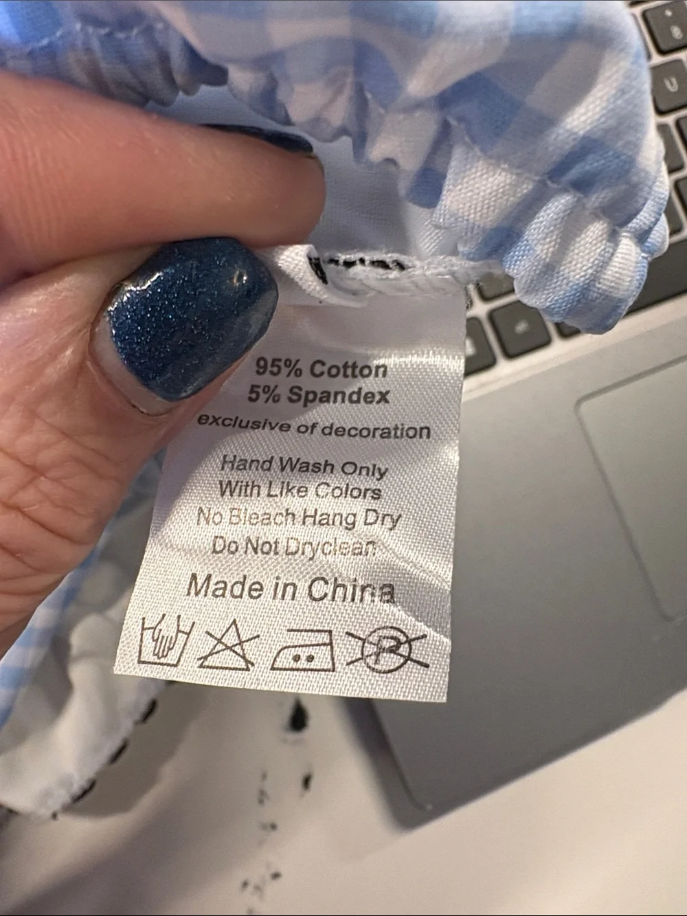 Smocked Blue Gingham Baby Footie with Character Embroidery
